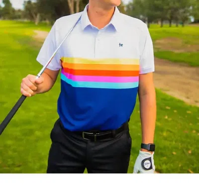 Tipsy Elves Santa Fe Men's Golf Shirt-retro Stripe In Multi In Multi