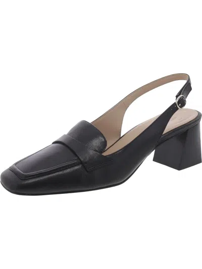 27 Edit Hunny Womens Leather Square Toe Slingback Heels In Black