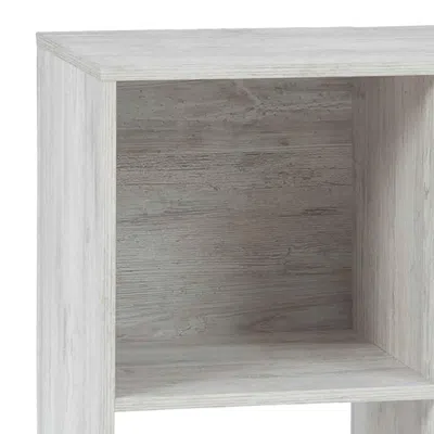 Furnizzeme 4 Cube Wooden Organizer With Grain Details, Washed White