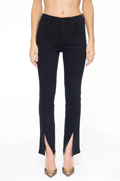 Pistola Lennon Raw Hem High Waist Crop Bootcut Jeans In Black