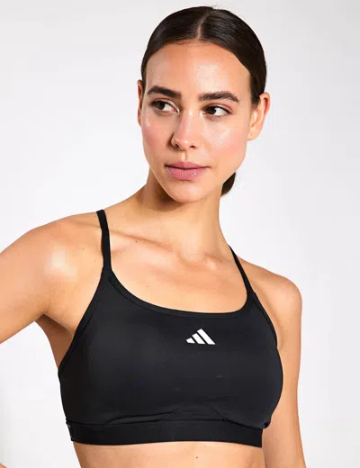 Adidas Originals Adidas Aeroreact Training 3-stripes Bra In Black
