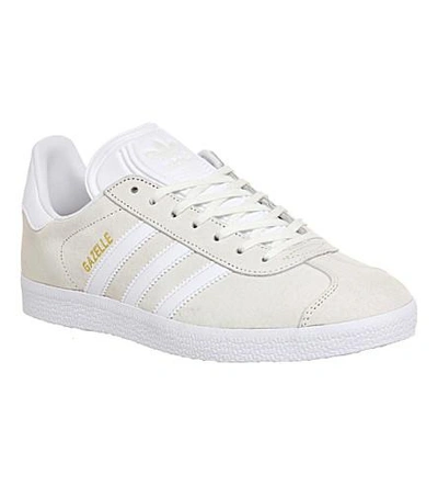 Shop Adidas Originals Gazelle Leather Sneakers In Off White