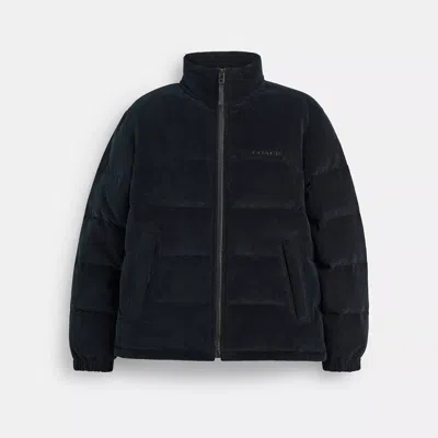 Coach Outlet Corduroy Down Jacket In Black
