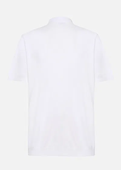 Malo Short-sleeved Knit Polo Shirt In White