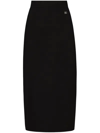 Dolce & Gabbana Cady Calf-length Skirt With Slits