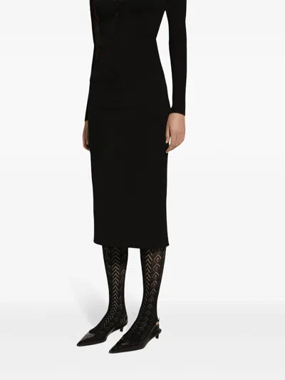 Dolce & Gabbana Cady Calf-length Skirt With Slits