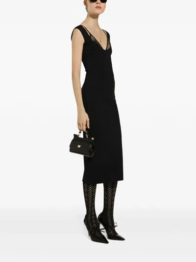 Dolce & Gabbana Dg Logo Plaque Sleeveless Knitted Dress