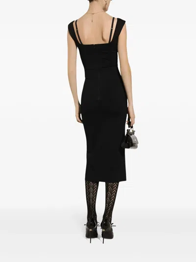 Dolce & Gabbana Dg Logo Plaque Sleeveless Knitted Dress