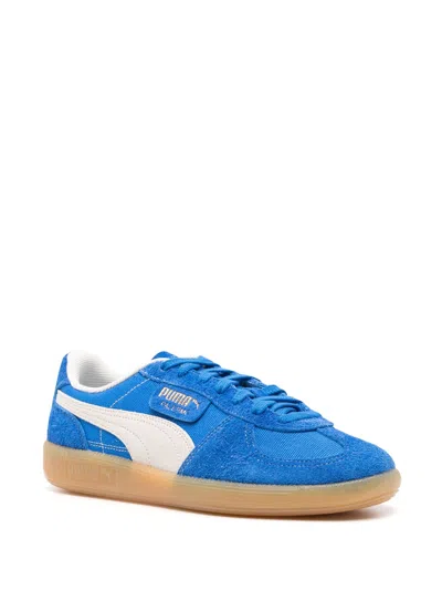 Puma Palermo Man Sneakers Bright Blue Size 9 Cow Leather