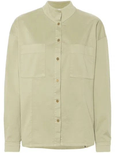 Forte Forte Cotton Blend Twill Mandarin Collar Shirt