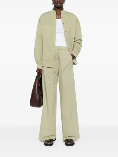 Forte Forte Cotton Blend Twill Mandarin Collar Shirt