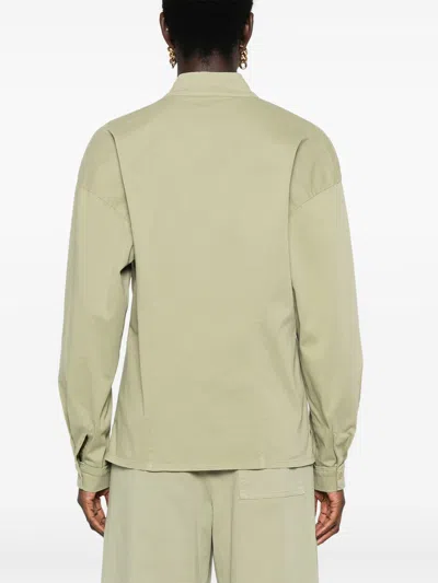Forte Forte Cotton Blend Twill Mandarin Collar Shirt