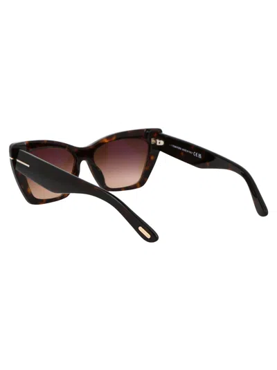 Tom Ford Womens Brown Tr001312 Ft0871 Cat-eye Tortoiseshell Acetate Sunglasses