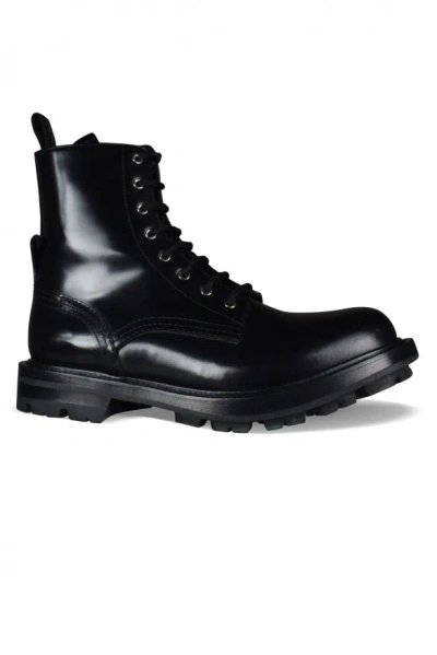 Alexander Mcqueen Leather Boot In Black