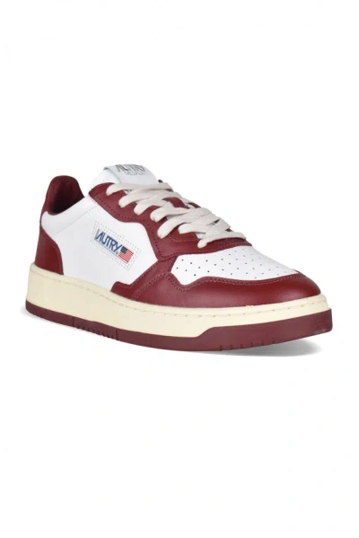 Autry Low Leather Sneakers Panelled Design In White