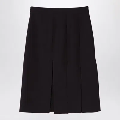Fendi Burgundy Grain De Poudre Wool Skirt Women In Red