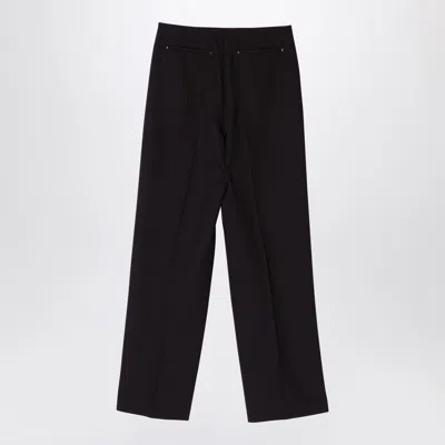 Fendi Wide Leg Wool Trousers In Gray