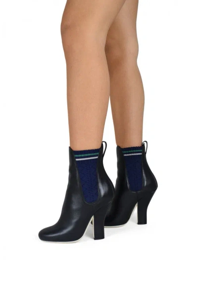 Fendi Leather Boots In Black