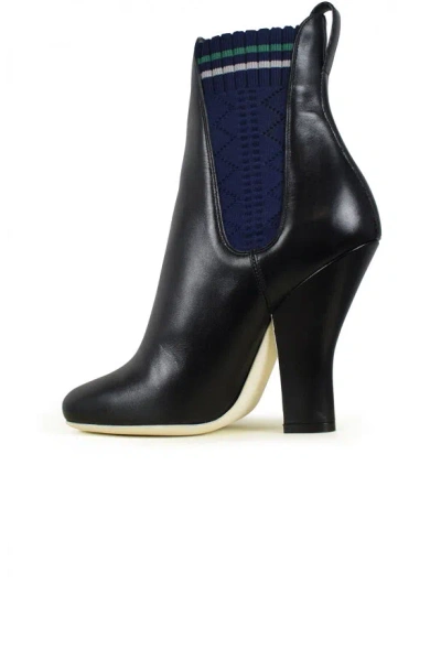 Shop Fendi Women Leather Boots In Black