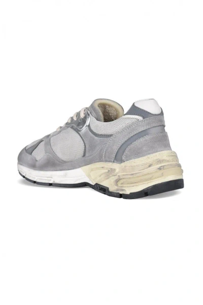 Golden Goose White Low-top Sneakers With Suede Inserts And Side Star In Leather Man In Gray