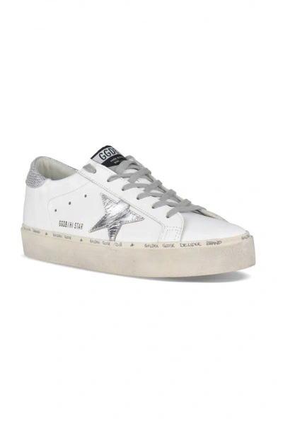 Golden Goose Hi Star Sneakers In White Leather In White