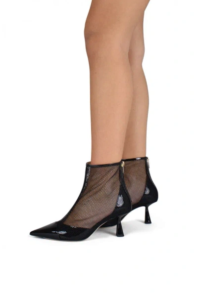 Jimmy Choo Kix 65 Mesh And Patent-leather Ankle Boots In Black