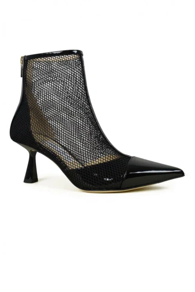 Jimmy Choo Kix 65 Mesh And Patent-leather Ankle Boots In Black