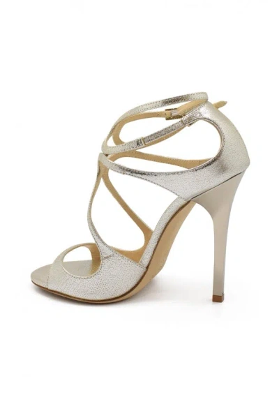 Jimmy Choo Metallic Finish Strappy High-heeled Sandals In Metallic