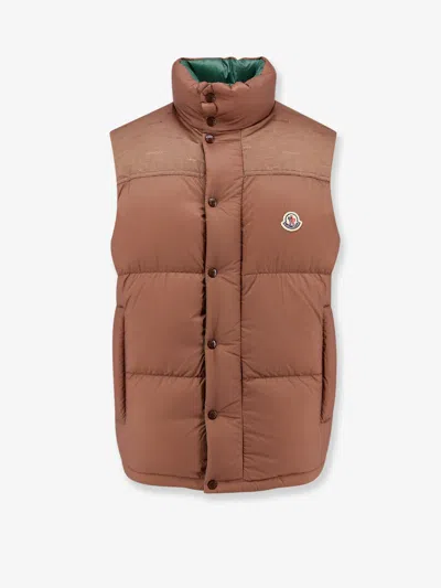 Moncler "verone 1" Reversible Crop Down Jacket In Brown