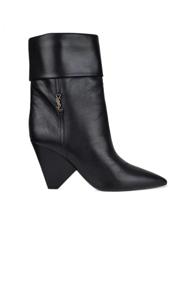 Saint Laurent Niki 85mm Cone-heel Boots In Black