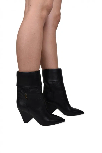 Saint Laurent Niki 85mm Cone-heel Boots In Black