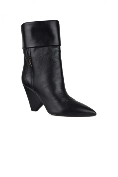 Saint Laurent Niki 85mm Cone-heel Boots In Black