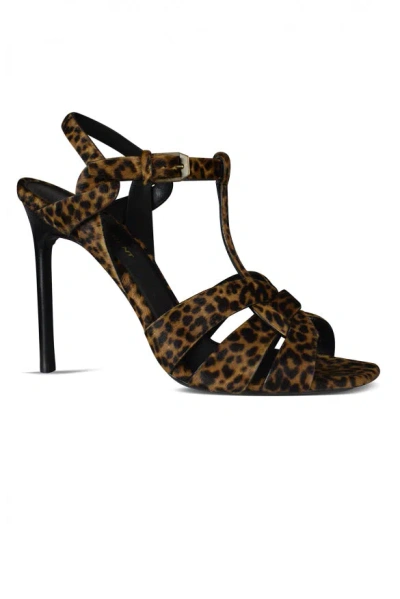 Saint Laurent Women Tribute Sandals In Brown