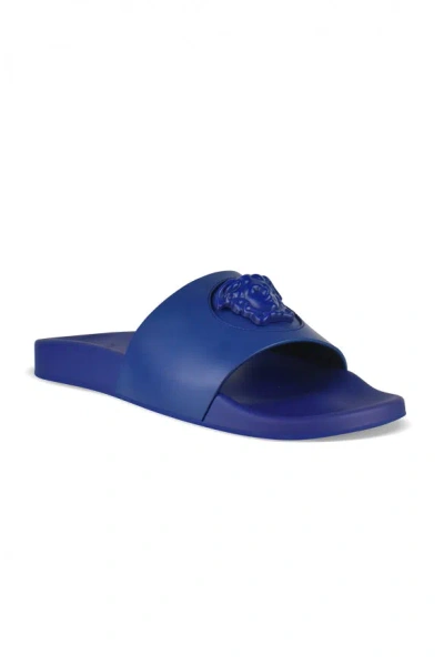 Versace La Medusa Slides In Blue