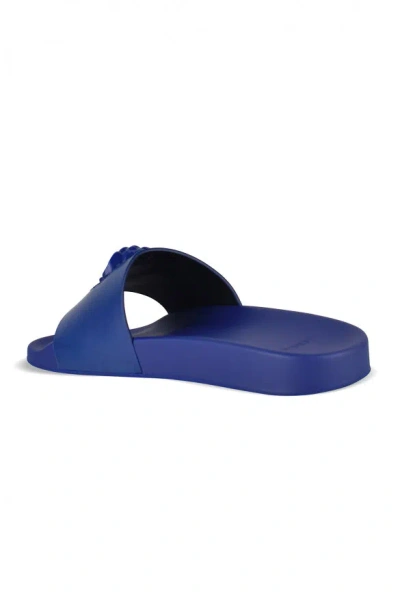 Versace La Medusa Slides In Blue