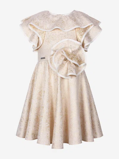 Jessie And James Girls Blossom Freckle Dress In Gold