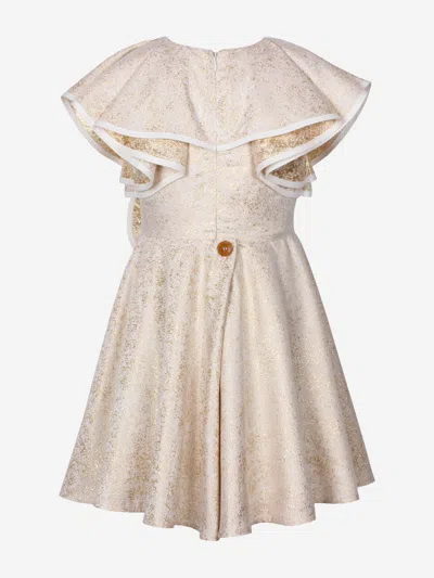 Jessie And James Girls Blossom Freckle Dress In Gold
