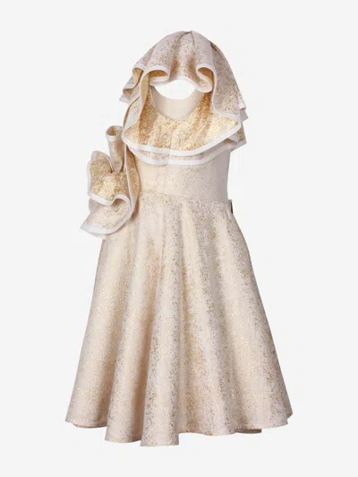 Jessie And James Girls Blossom Freckle Dress In Gold