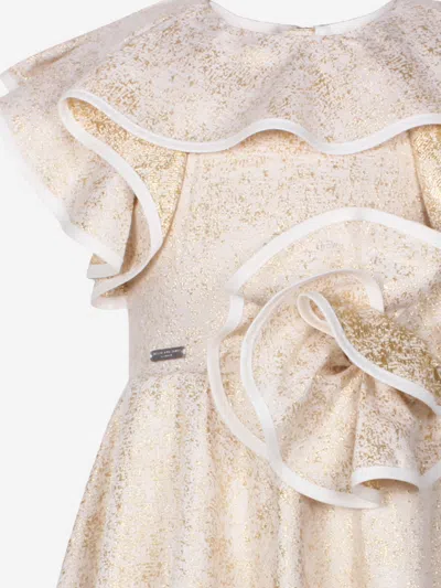 Jessie And James Girls Blossom Freckle Dress In Gold