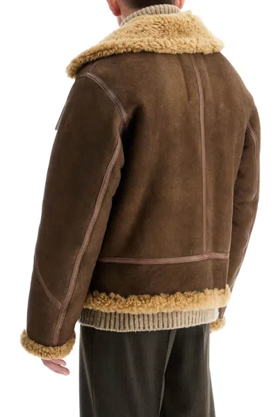 Shop Burberry Shearling Aviator Jacket For