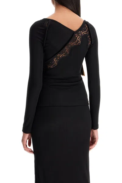 Shop Christopher Esber Long Sleeved Top With Lace