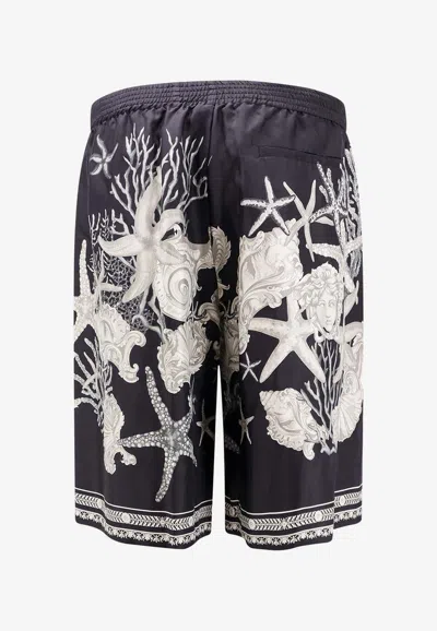Versace Man Bermuda Shorts Man Black Bermuda Shorts In Black