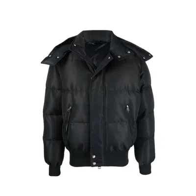 Alexander Mcqueen Wool Blend Padded Bomber Men In Black