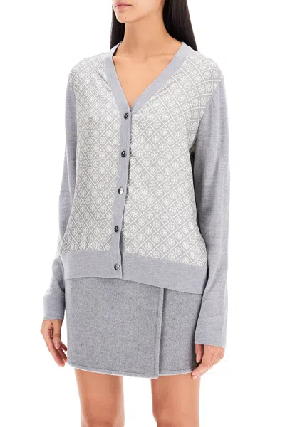 Shop Tory Burch Silk Insert Cardigan With Eight