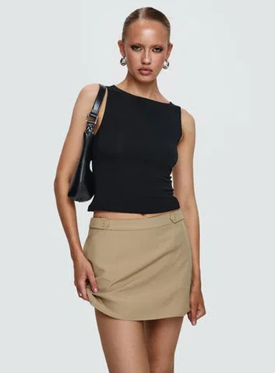 PRINCESS POLLY LOWER IMPACT HOSIER TWILL MINI SKIRT 