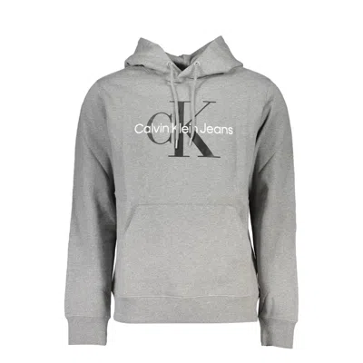 Shop Calvin Klein Elegant Gray Long Sleeve Hooded Sweatshirt