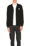 Comme Des Garçons Play Heart-shaped Patch Knitted Cardigan