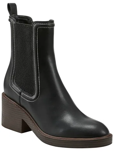 Bandolino Enisy3 Womens Faux Leather Pull On Ankle Boots In Black
