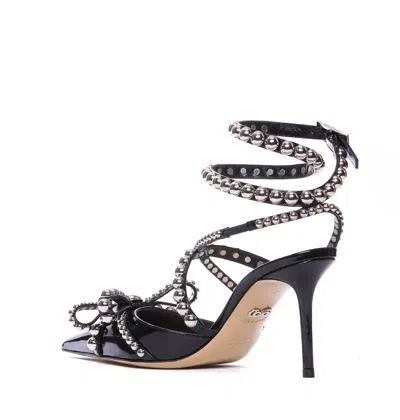Mach&mach Crystal Studs Strappy Stiletto Pumps In Black
