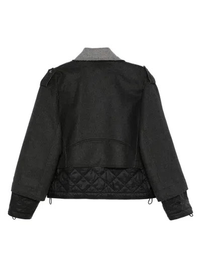 Iceberg Double-layer Biker Jacket In Grey